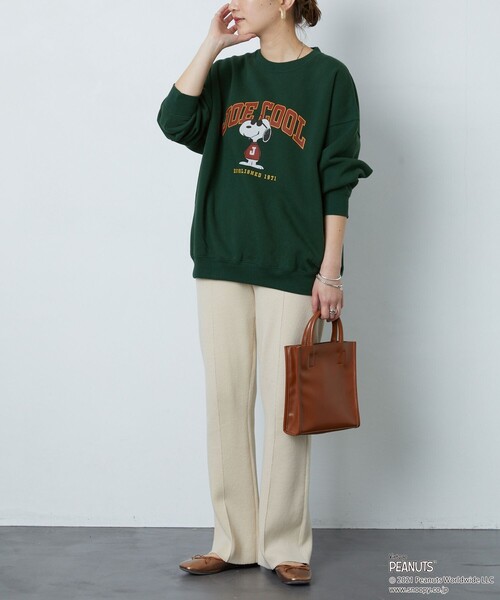 FREAK'S STORE(フリークスストア)の「▽【WEBオリジナル】PEANUTS/ピーナッツ JOECOOLカレッジプリントスウェット(スウェット・レディース・レッド/ネイビー/ベージュ/グリーン/グレー/ブラック・フリ-)」の14枚目の写真