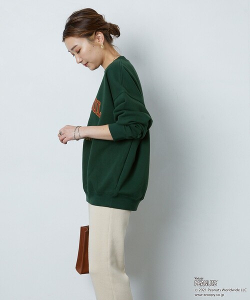 FREAK'S STORE(フリークスストア)の「▽【WEBオリジナル】PEANUTS/ピーナッツ JOECOOLカレッジプリントスウェット(スウェット・レディース・レッド/ネイビー/ベージュ/グリーン/グレー/ブラック・フリ-)」の15枚目の写真