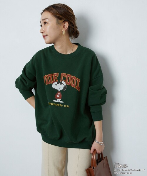 FREAK'S STORE(フリークスストア)の「▽【WEBオリジナル】PEANUTS/ピーナッツ JOECOOLカレッジプリントスウェット(スウェット・レディース・レッド/ネイビー/ベージュ/グリーン/グレー/ブラック・フリ-)」の17枚目の写真