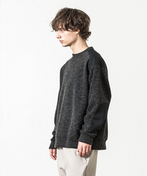 SLICK（スリック）の「ジャッカルパイルミリタリーニット（Tシャツ/カットソー・メンズ・アイボリー/チャコールグレー・1/2）」の10枚目の写真