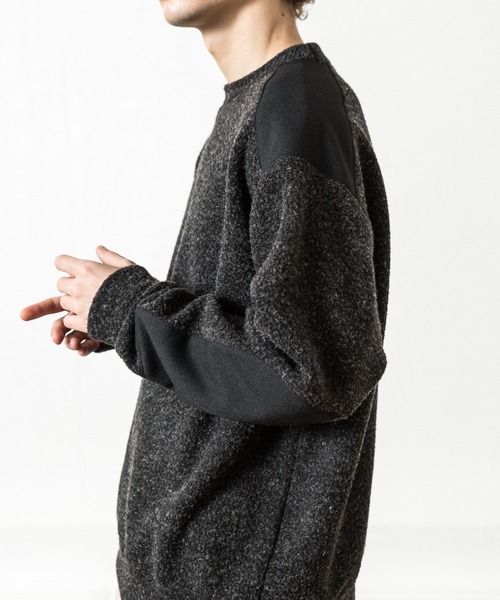 SLICK（スリック）の「ジャッカルパイルミリタリーニット（Tシャツ/カットソー・メンズ・アイボリー/チャコールグレー・1/2）」の12枚目の写真