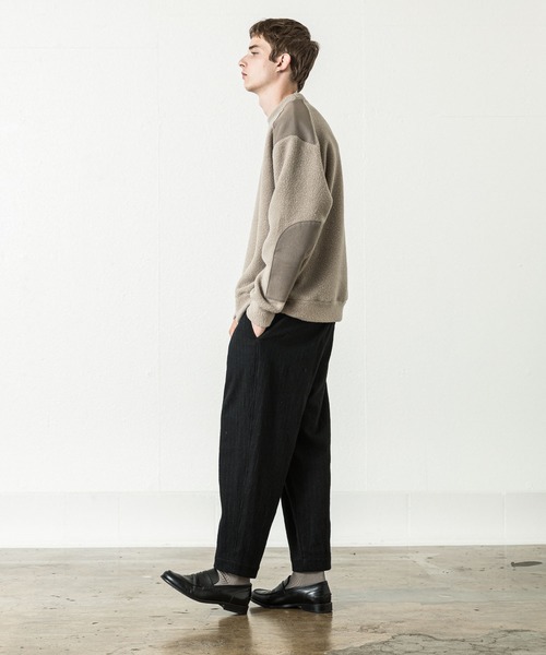 SLICK（スリック）の「ジャッカルパイルミリタリーニット（Tシャツ/カットソー・メンズ・アイボリー/チャコールグレー・1/2）」の9枚目の写真