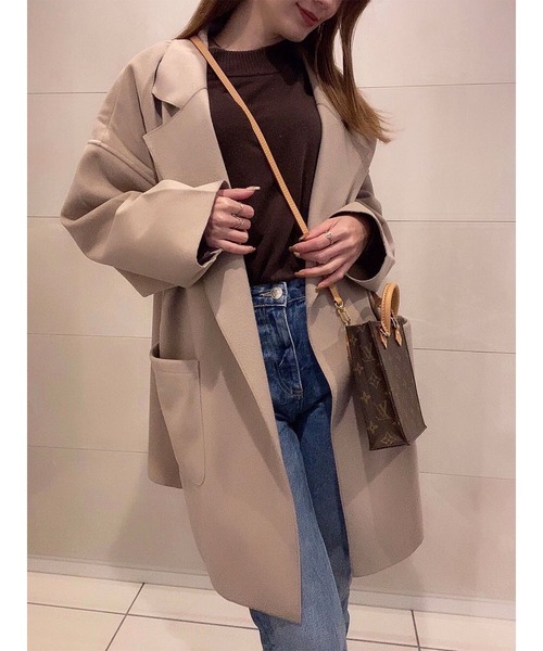 DURAS（デュラス）の「オーバーチェスターコート（チェスターコート・レディース・ブラック/ベージュ/グリーン/アイボリー・FREE）」の17枚目の写真