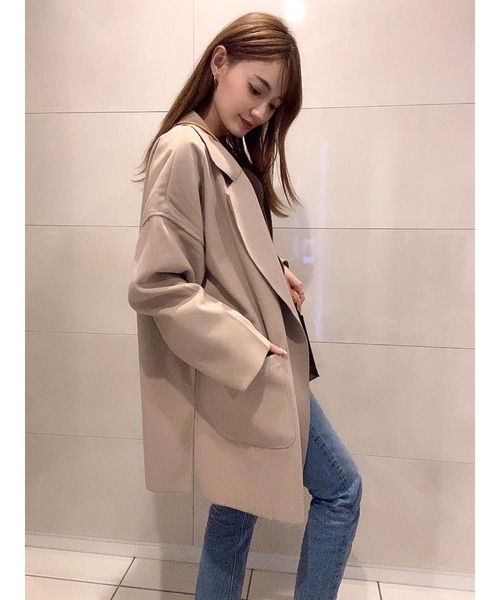 DURAS（デュラス）の「オーバーチェスターコート（チェスターコート・レディース・ブラック/ベージュ/グリーン/アイボリー・FREE）」の16枚目の写真