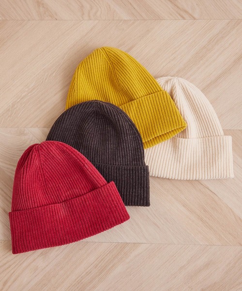 SALON adam et rope'（サロン アダム エ ロペ）の「【極上の肌ざわり】ニットキャップ -CreamyCotton /クリーミーコットン-（ニットキャップ/ビーニー・レディース・オフホワイト/チャコールグレー/パープル/マスタード・FREE）」の11枚目の写真