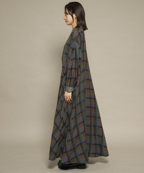 KBF(ケイビーエフ)の「チェックWIDEワンピース(ワンピース・レディース・グレー系その他/ブラウン系その他・ONE)」の12枚目の写真