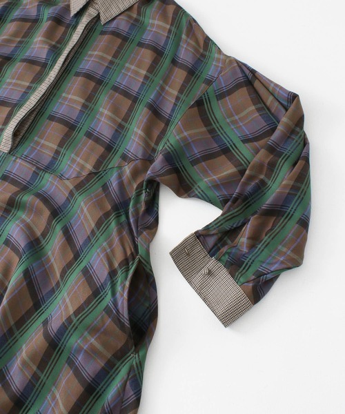 KBF(ケイビーエフ)の「チェックWIDEワンピース(ワンピース・レディース・グレー系その他/ブラウン系その他・ONE)」の10枚目の写真