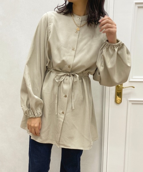 apres jour（アプレジュール）の「タック＆スリーブシャツ【ZOZOTOWN限定アイテム】（シャツ/ブラウス・レディース・ダークブラウン/ベージュ/アイボリー/ブラウン系その他・X-LARGE/フリー）」の8枚目の写真