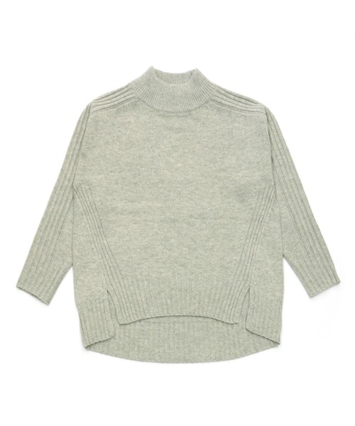 TOKYO SHIRTS(トウキョウシャツ)の「リブ切り替えハイネック ニットプルオーバー(ニット/セーター・レディース・ライトグレー/ネイビー/ダークカーキ/レンガ・L/M)」の12枚目の写真