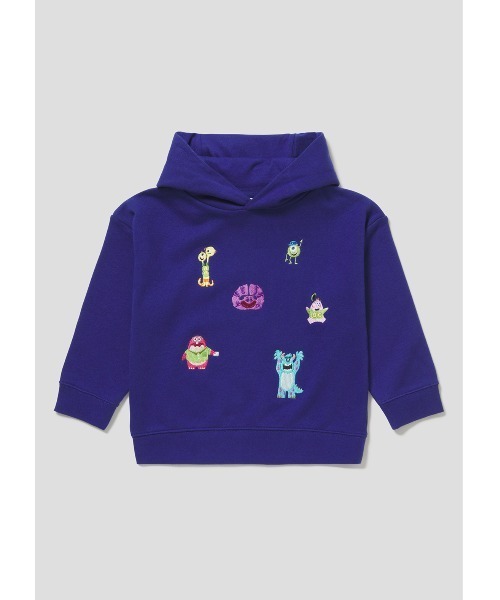 Design Tshirts Store graniph(デザイン ティーシャツ ストア グラニフ)の「ウーズマ・カッパ エンブロイダリー(モンスターズ)|キッズパーカー(パーカー・キッズ・ブルー・100/110/120/130/140)」の10枚目の写真