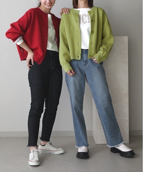 Bou Jeloud（ブージュルード）の「【WEB限定】前後2WAYスウェットライクショートカーディガン（カーディガン/ボレロ・レディース・ライトグレー/レッド/イエロー/ブルー/ライトグリーン・FREE）」の16枚目の写真