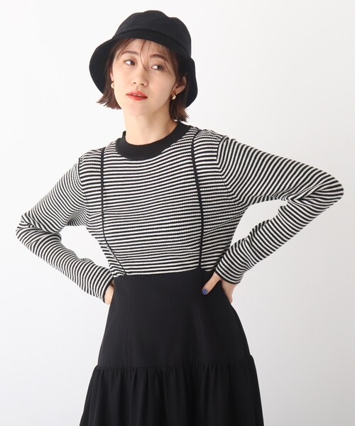 AG by aquagirl(エージーバイアクアガール)の「◆DERBY リブクルーネックニット【WEB限定サイズ】(ニット/セーター・レディース・ブラック/レモンイエロー/ホワイト系その他3/オレンジ系その他4/ホワイト系・38/40/36)」の2枚目の写真