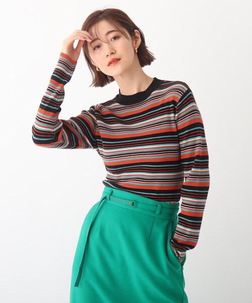 AG by aquagirl(エージーバイアクアガール)の「◆DERBY リブクルーネックニット【WEB限定サイズ】(ニット/セーター・レディース・ブラック/レモンイエロー/ホワイト系その他3/オレンジ系その他4/ホワイト系・38/40/36)」の5枚目の写真