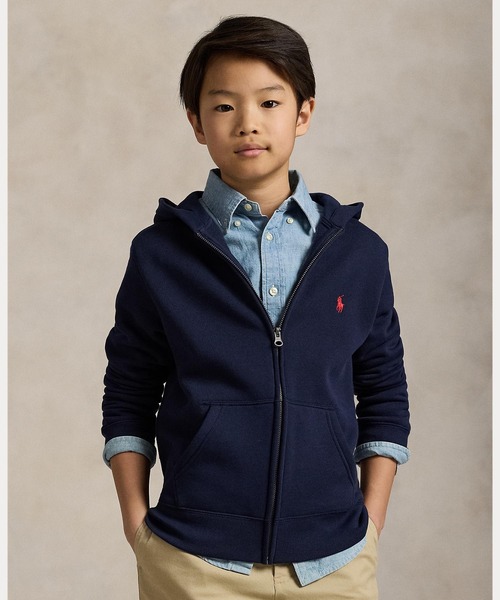 POLO RALPH LAUREN CHILDRENSWEAR(ポロ ラルフ ローレン チルドレンズウェア)の「コットンブレンドフリース フーディ(パーカー・キッズ・ブルー・M/L/S/XL)」の1枚目の写真
