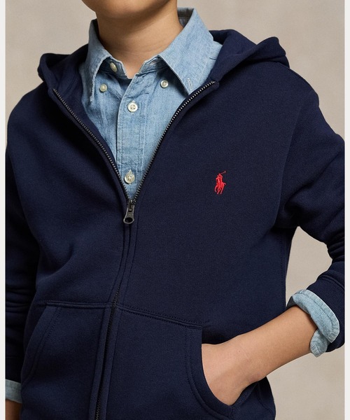 POLO RALPH LAUREN CHILDRENSWEAR(ポロ ラルフ ローレン チルドレンズウェア)の「コットンブレンドフリース フーディ(パーカー・キッズ・ブルー・M/L/S/XL)」の4枚目の写真