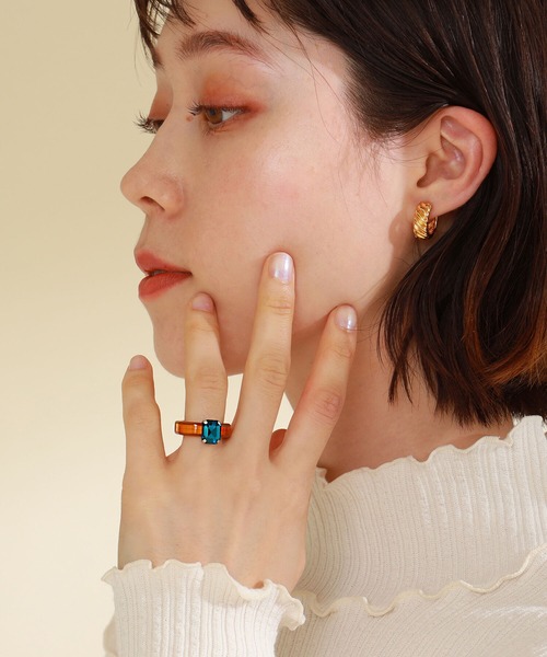 Ray BEAMS(レイビームス)の「カラー ビジュー リング(リング・レディース・ホワイト/ピンク/オレンジ/ブルー・11/13)」の10枚目の写真