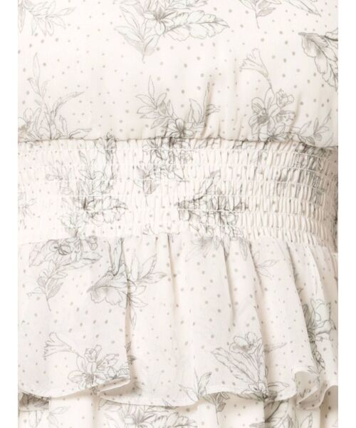 MERCURYDUO（マーキュリーデュオ）の「ドットフラワーペプラムロングワンピース（ワンピース・レディース・ブラック/ベージュ・SMALL/MEDIUM）」の6枚目の写真