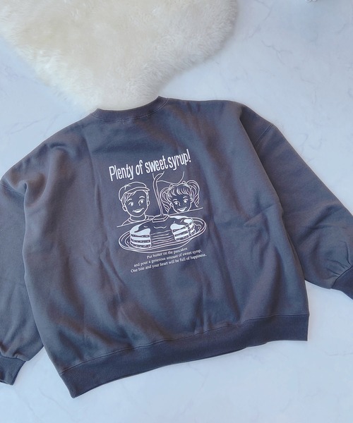 ◇パンケーキプリント ほわ裏起毛スウェット