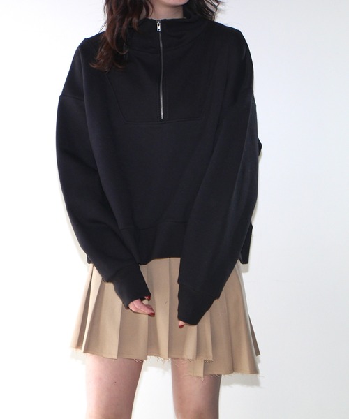 one way(ワンウェイ)の「【oneway Jeans】ハーフZIP裏起毛トップス(パーカー・レディース・ホワイト/ブラック系その他・FREE)」の12枚目の写真