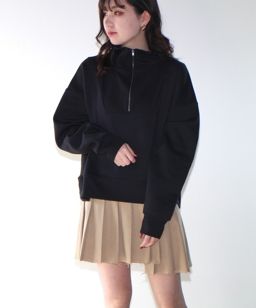 one way(ワンウェイ)の「【oneway Jeans】ハーフZIP裏起毛トップス(パーカー・レディース・ホワイト/ブラック系その他・FREE)」の13枚目の写真