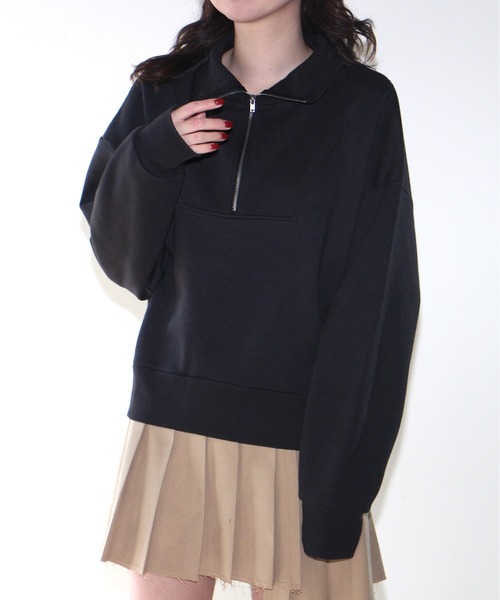 one way(ワンウェイ)の「【oneway Jeans】ハーフZIP裏起毛トップス(パーカー・レディース・ホワイト/ブラック系その他・FREE)」の16枚目の写真