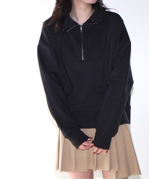 one way(ワンウェイ)の「【oneway Jeans】ハーフZIP裏起毛トップス(パーカー・レディース・ホワイト/ブラック系その他・FREE)」の17枚目の写真