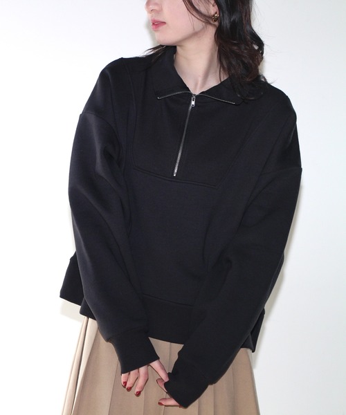 one way(ワンウェイ)の「【oneway Jeans】ハーフZIP裏起毛トップス(パーカー・レディース・ホワイト/ブラック系その他・FREE)」の18枚目の写真