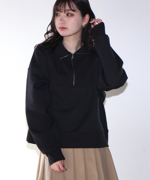 one way(ワンウェイ)の「【oneway Jeans】ハーフZIP裏起毛トップス(パーカー・レディース・ホワイト/ブラック系その他・FREE)」の20枚目の写真