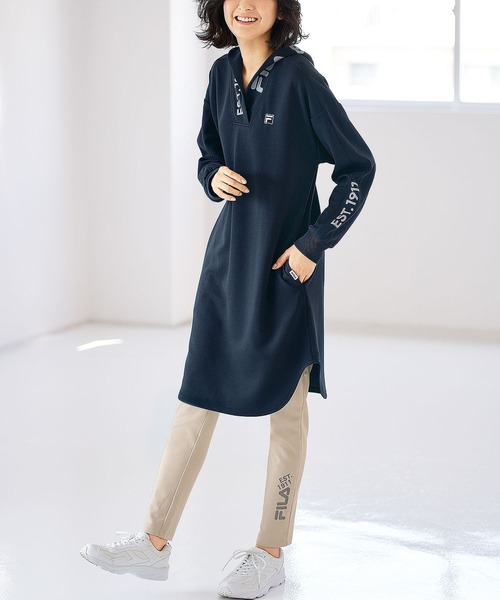 FILA(フィラ)の「FILA ぐん伸びストレッチパンツ(スウェットパンツ・レディース・ブラック/アイボリー/杢グレー・MEDIUM/LARGE/X-LARGE)」の6枚目の写真