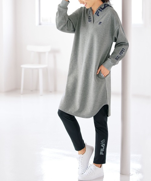FILA(フィラ)の「FILA ぐん伸びストレッチパンツ(スウェットパンツ・レディース・ブラック/アイボリー/杢グレー・MEDIUM/LARGE/X-LARGE)」の7枚目の写真