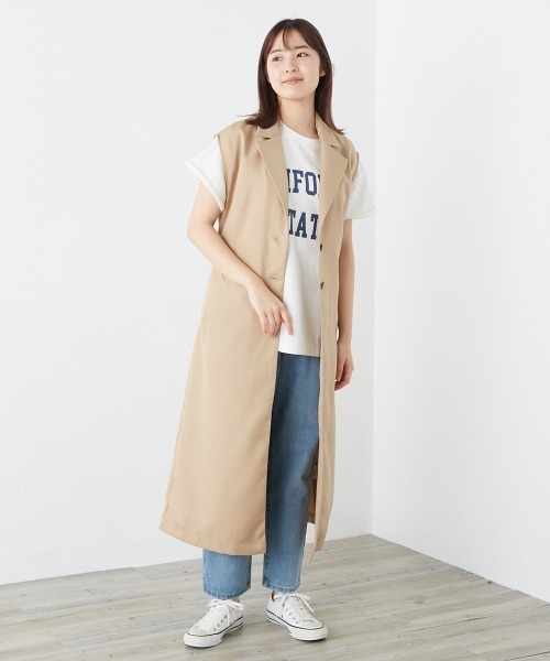 OMNES（オムネス）の「バスク生地 ロゴプリントフレンチスリーブTシャツ 半袖Tシャツ（Tシャツ/カットソー・レディース・ブラック/グレー/ホワイト/ネイビー・FREE）」の17枚目の写真