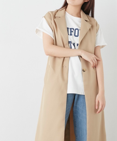 OMNES（オムネス）の「バスク生地 ロゴプリントフレンチスリーブTシャツ 半袖Tシャツ（Tシャツ/カットソー・レディース・ブラック/グレー/ホワイト/ネイビー・FREE）」の16枚目の写真