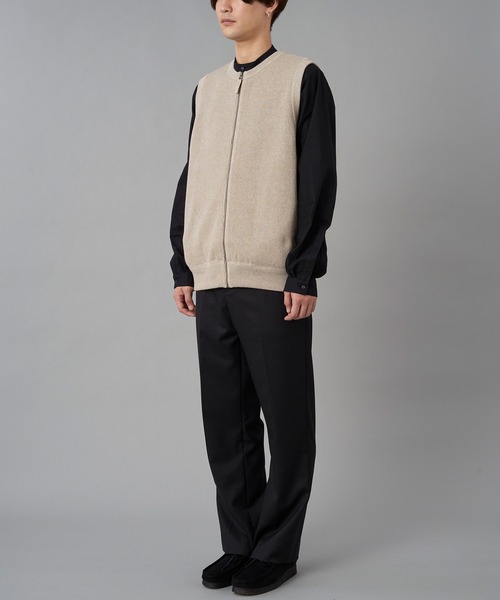 crepuscule（クレプスキュール）の「crepuscule Moss Stitch Zip Vest (2201-003)（ベスト・メンズ・ベージュ/インディゴブルー・2）」の6枚目の写真