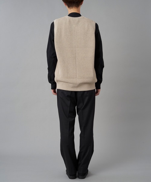 crepuscule（クレプスキュール）の「crepuscule Moss Stitch Zip Vest (2201-003)（ベスト・メンズ・ベージュ/インディゴブルー・2）」の8枚目の写真