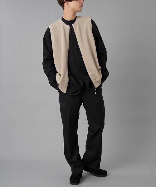 crepuscule（クレプスキュール）の「crepuscule Moss Stitch Zip Vest (2201-003)（ベスト・メンズ・ベージュ/インディゴブルー・2）」の11枚目の写真