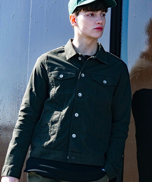 ８(eight)（エイト）の「チノ・デニムＧジャン（デニムジャケット・メンズ・ブラック/ベージュ/カーキ/サックスブルー/ブルー・SMALL/MEDIUM/LARGE）」の3枚目の写真