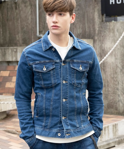 ８(eight)（エイト）の「チノ・デニムＧジャン（デニムジャケット・メンズ・ブラック/ベージュ/カーキ/サックスブルー/ブルー・SMALL/MEDIUM/LARGE）」の5枚目の写真