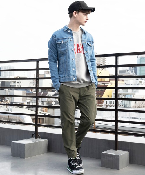 ８(eight)（エイト）の「チノ・デニムＧジャン（デニムジャケット・メンズ・ブラック/ベージュ/カーキ/サックスブルー/ブルー・SMALL/MEDIUM/LARGE）」の6枚目の写真