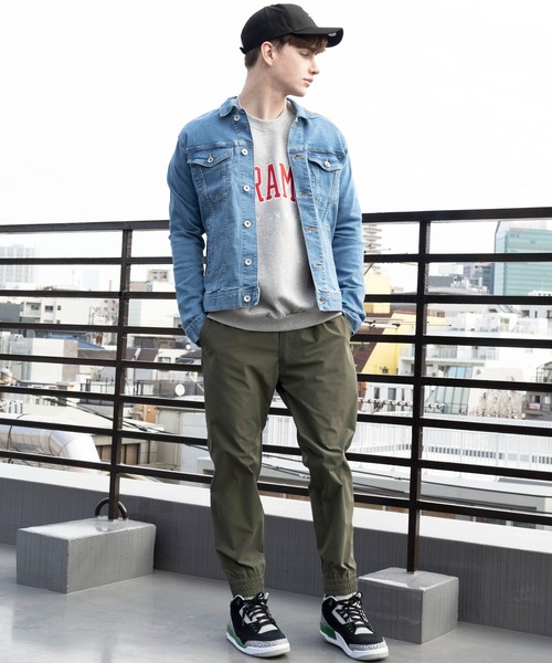 ８(eight)（エイト）の「チノ・デニムＧジャン（デニムジャケット・メンズ・ブラック/ベージュ/カーキ/サックスブルー/ブルー・SMALL/MEDIUM/LARGE）」の7枚目の写真