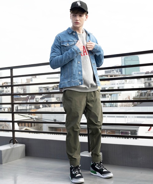 ８(eight)（エイト）の「チノ・デニムＧジャン（デニムジャケット・メンズ・ブラック/ベージュ/カーキ/サックスブルー/ブルー・SMALL/MEDIUM/LARGE）」の10枚目の写真