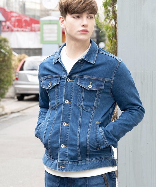 ８(eight)（エイト）の「チノ・デニムＧジャン（デニムジャケット・メンズ・ブラック/ベージュ/カーキ/サックスブルー/ブルー・SMALL/MEDIUM/LARGE）」の13枚目の写真