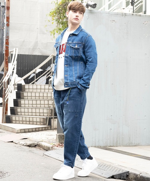 ８(eight)（エイト）の「チノ・デニムＧジャン（デニムジャケット・メンズ・ブラック/ベージュ/カーキ/サックスブルー/ブルー・SMALL/MEDIUM/LARGE）」の15枚目の写真