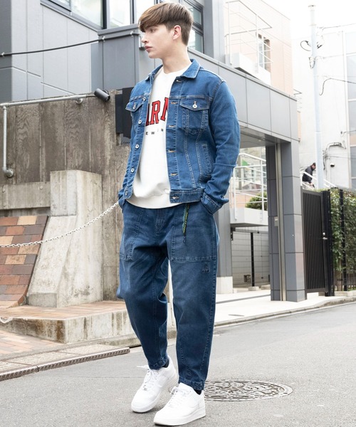 ８(eight)（エイト）の「チノ・デニムＧジャン（デニムジャケット・メンズ・ブラック/ベージュ/カーキ/サックスブルー/ブルー・SMALL/MEDIUM/LARGE）」の19枚目の写真