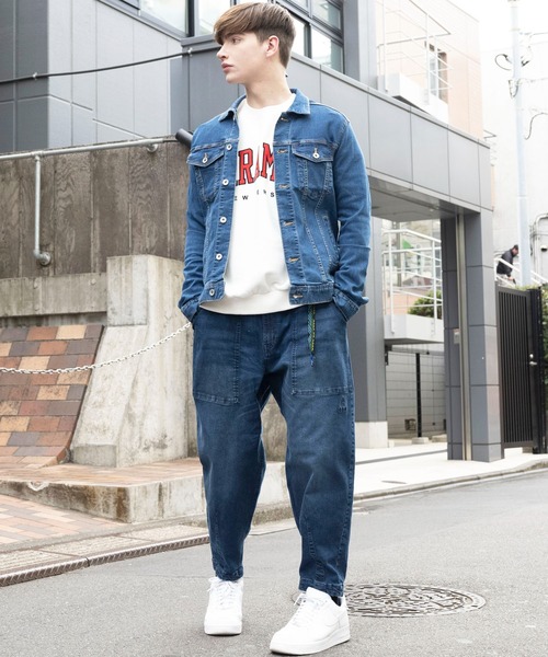 ８(eight)（エイト）の「チノ・デニムＧジャン（デニムジャケット・メンズ・ブラック/ベージュ/カーキ/サックスブルー/ブルー・SMALL/MEDIUM/LARGE）」の20枚目の写真