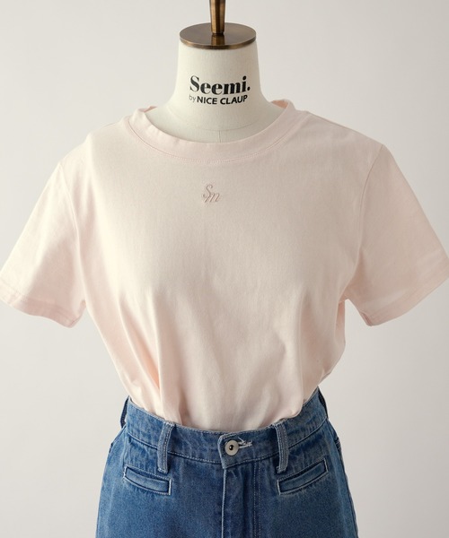 Seemi. byNICECLAUP（ シーミーバイナイスクラップ）の「Seemi.T（Tシャツ/カットソー・レディース・オフホワイト/ピンク/ブラック・FREE）」の3枚目の写真