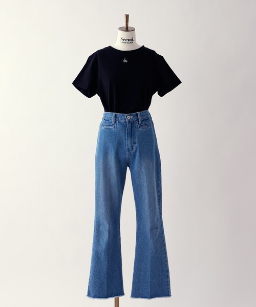 Seemi. byNICECLAUP（ シーミーバイナイスクラップ）の「Seemi.T（Tシャツ/カットソー・レディース・オフホワイト/ピンク/ブラック・FREE）」の8枚目の写真