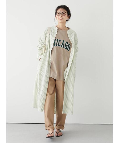 SEVENDAYS=SUNDAY（セブンデイズサンデイ）の「16/-OE天竺フェルト刺繍ロンTEE-A　＊（Tシャツ/カットソー・レディース・グリーン/ベージュ/オフホワイト・S/M/L）」の11枚目の写真