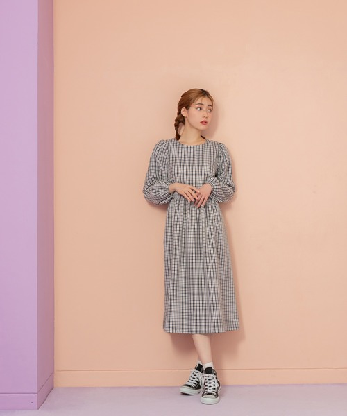 fifth(フィフス)の「チェックプリント切り替えワンピース(ワンピース・レディース・ブラック/グリーン・M)」の18枚目の写真