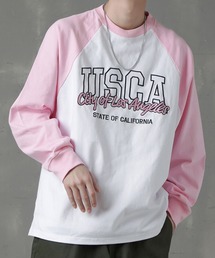 SPINNS | 【ビッグシルエット】USCA刺繍ロゴラグランTシャツ(Tシャツ/カットソー)