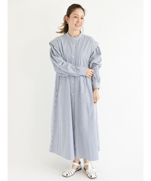 Lugnoncure(ルノンキュール)の「肩タックギャザーワンピース(ワンピース・レディース・オフホワイト/グリーン/ブルー・フリ-)」の3枚目の写真